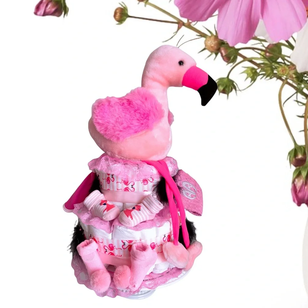Flamingo Diaper Cake